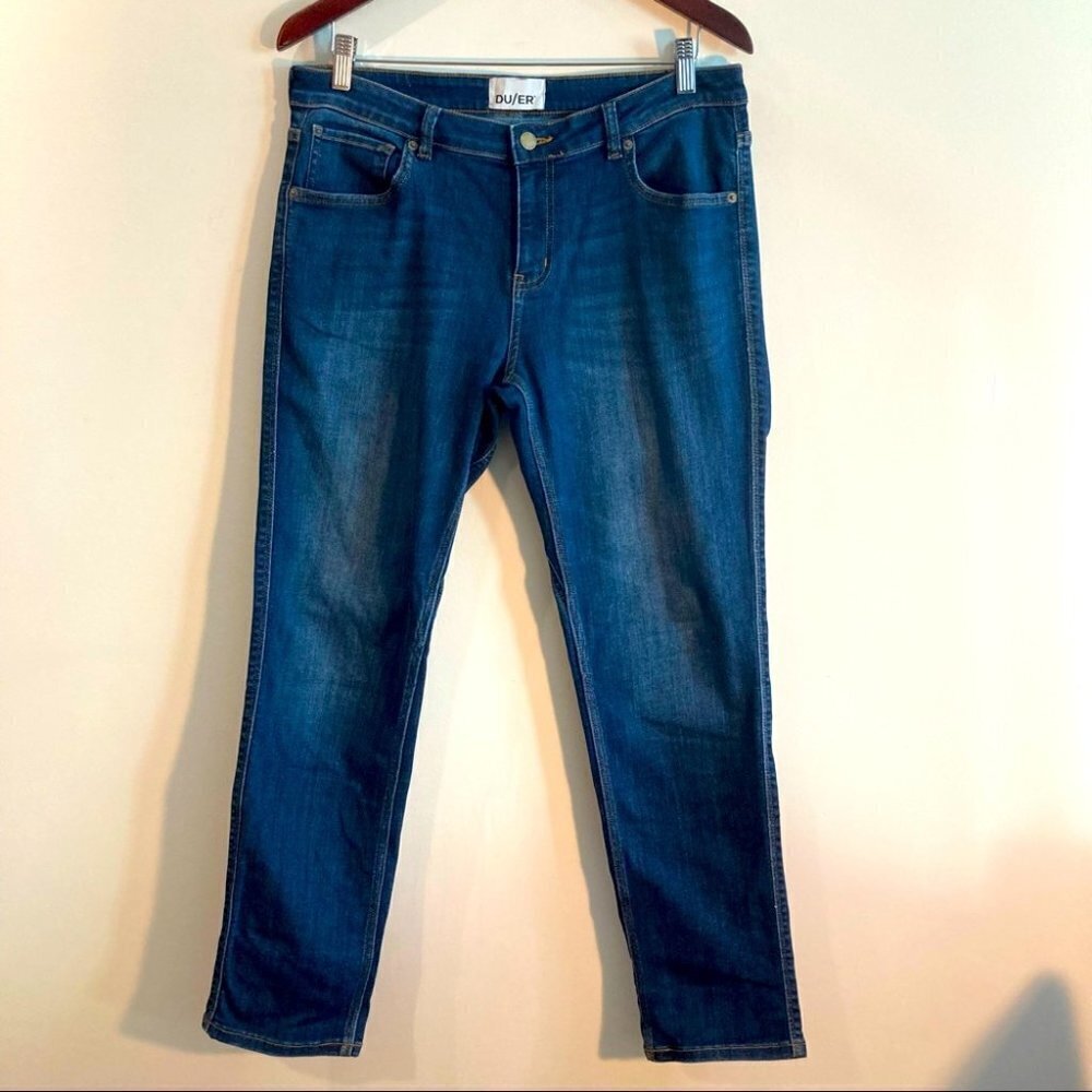 DUER DU/ER Sz 30 x 30 Mid-Wash Slim Jeans